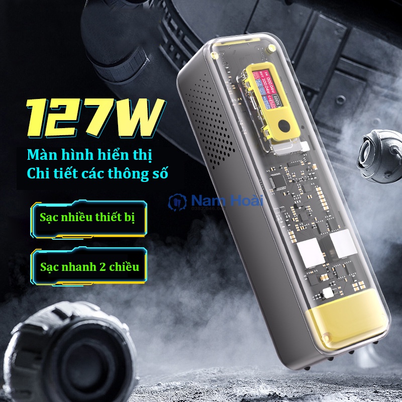 Sạc dự phòng 127W 20.000mAh SUPER FAST QTM01 sạc siêu nhanh tích hợp cảm ứng đèn Led theo âm thanh cực độc