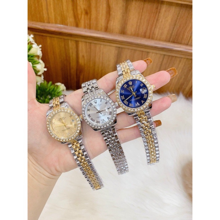 Đồng hồ nữ Rolex dây thép không gỉ màu sắc thời thượng , dành cho phải đẹp