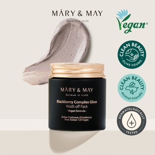 MẶT NẠ ĐẤT SÉT Mary&May Vegan Blackberry Complex Glow 125g