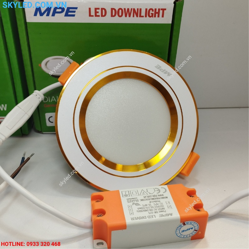 Đèn Led Downlight Viền Vàng MPE 5W-7W-9W-12W