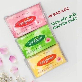 Lốc 48 gói khăn giấy bỏ túi Let-green 2 lớp 480 tờ