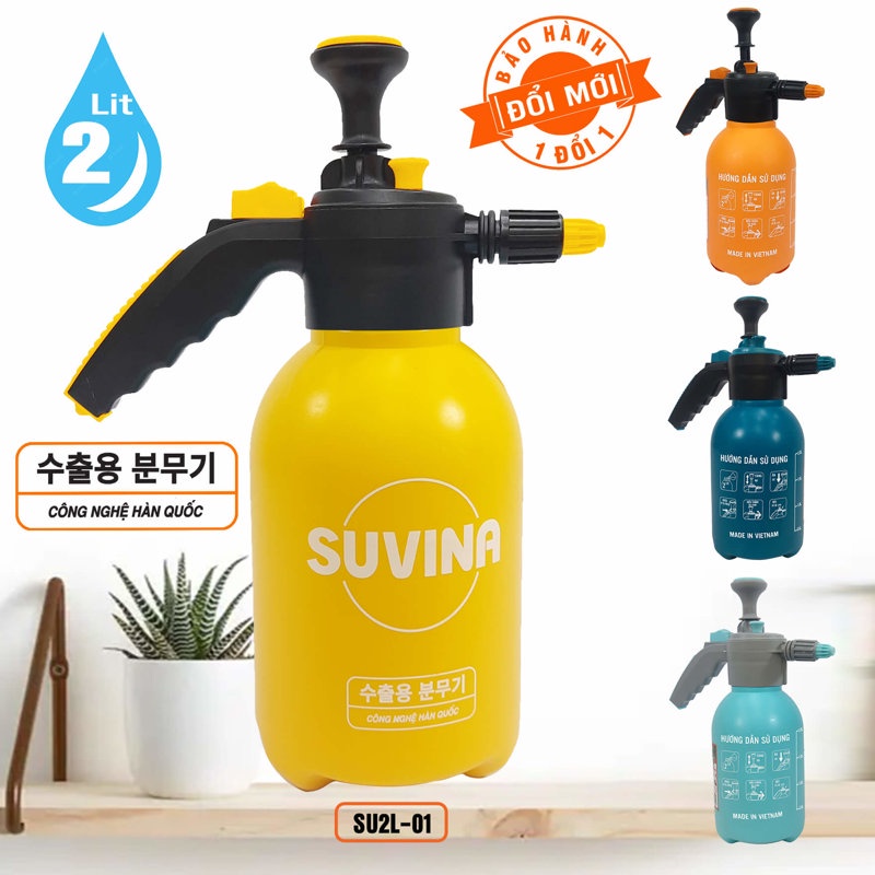 Bình xịt tưới cây 2 lít Suvina, hàng Việt Nam chất lượng cao (4 màu sắc lựa chọn)