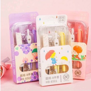 Bộ compass thước kẻ eke 7-8 sản phẩm HONGBO_8401/8501