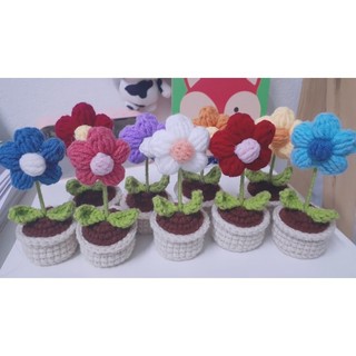 Chậu hoa mini bằng len