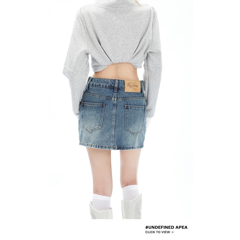 Chân Váy Denim Ngắn Lưng Cao Phong Cách Hong Kong Cổ Điển Thời Trang Xuân Hè Hàng Mới 2023 Dành Cho Bạn Nữ