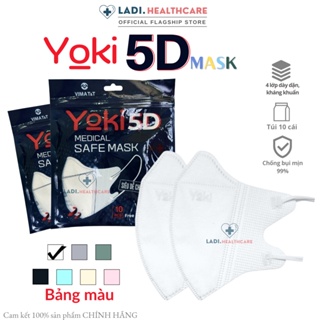 SET 50Cái Khẩu trang 5D Mask Yoki 2.5PM kháng khuẩn 4 Lớp Dày hàng chính