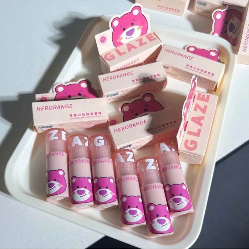 Son kem Herorange gấu dâu cute bản dupe A12