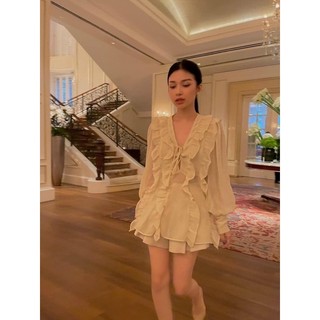 SÉT ÁO PEPLUM VIỀN BÈO+SHORT