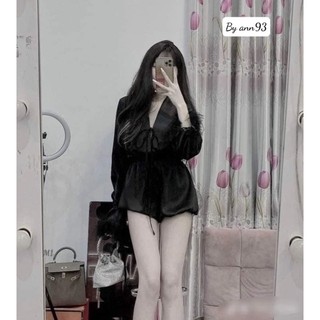 Jum tay lông dây cột nơ phom bí thụng to phom chuẩn đẹp, jum tay lông, jum bí, jumsuit ngắn, jumsuit tay dài, jum hot