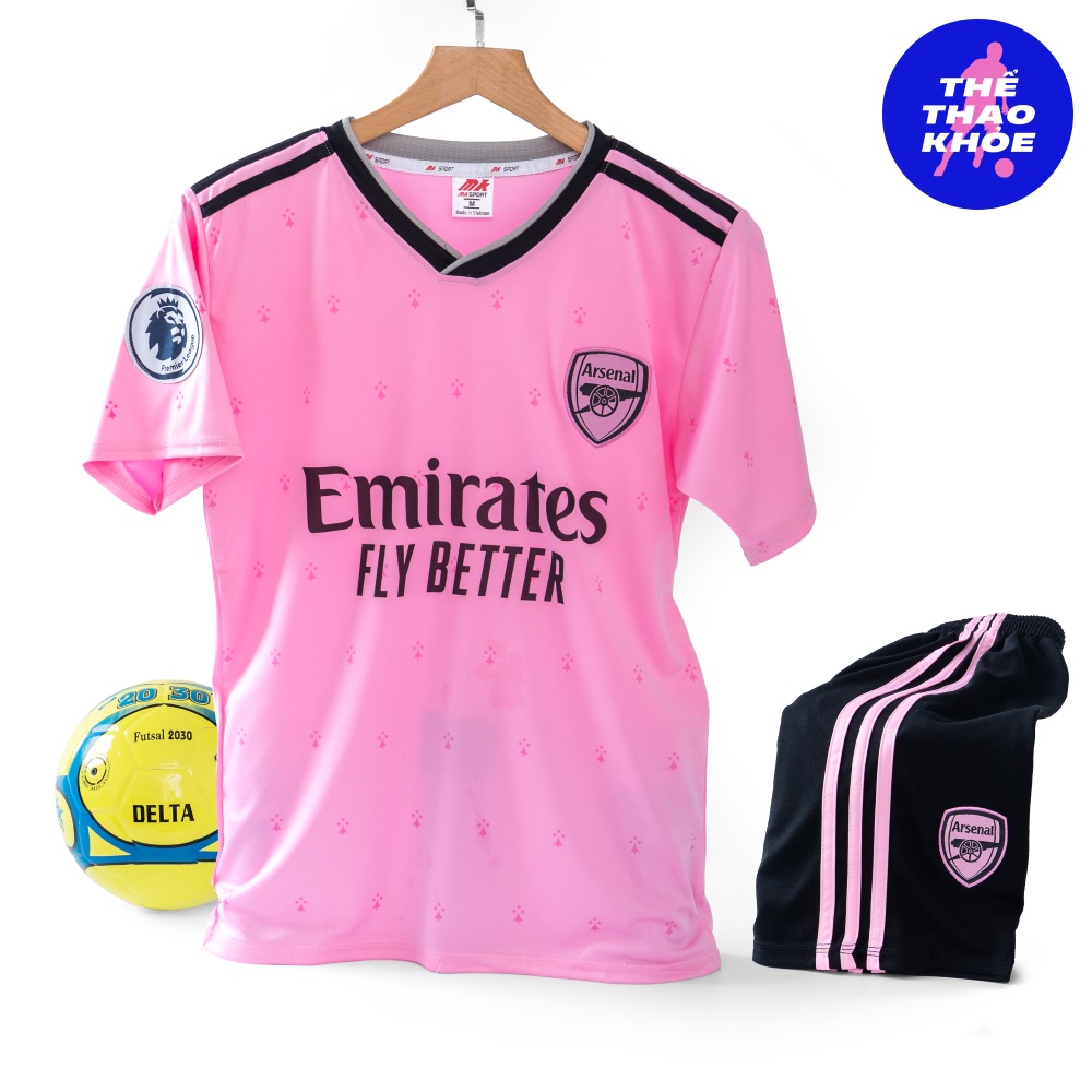Quần Áo Bóng Đá, Đồ Đá Banh CLB Arsenal Hồng 2023 - Thun Lạnh Cao Cấp, Không Nhăn, Không Xù Lông - Đủ Size