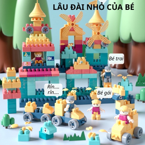 Đồ chơi Le go xếp hình lâu đài thông minh cho bé. Đồ chơi lắp ráp, ghép hình trí tuệ cho trẻ em, con trai, gái 2-5 tuổi
