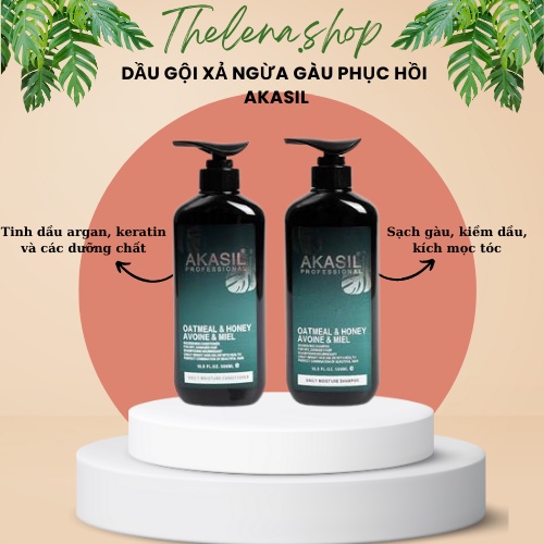 Cặp dầu gội xả AKASIL Tái Sinh Phục hồi tóc siêu mượt ngăn ngàu chống rụng hương nước hoa hàng chính hãng 500-1000ml
