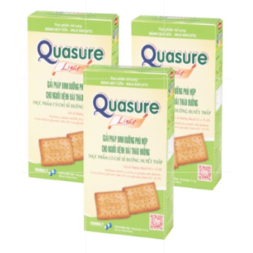 Thùng 24 Hộp Bánh Quy Quasure Light Sữa Bibica 140g - Thực phẩm dành cho người ăn kiêng, người tiểu đường