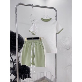 SET ÁO THUN VIỀN KÈM CHÂN VÁY (KÈM VIDEO HÌNH THẬT)