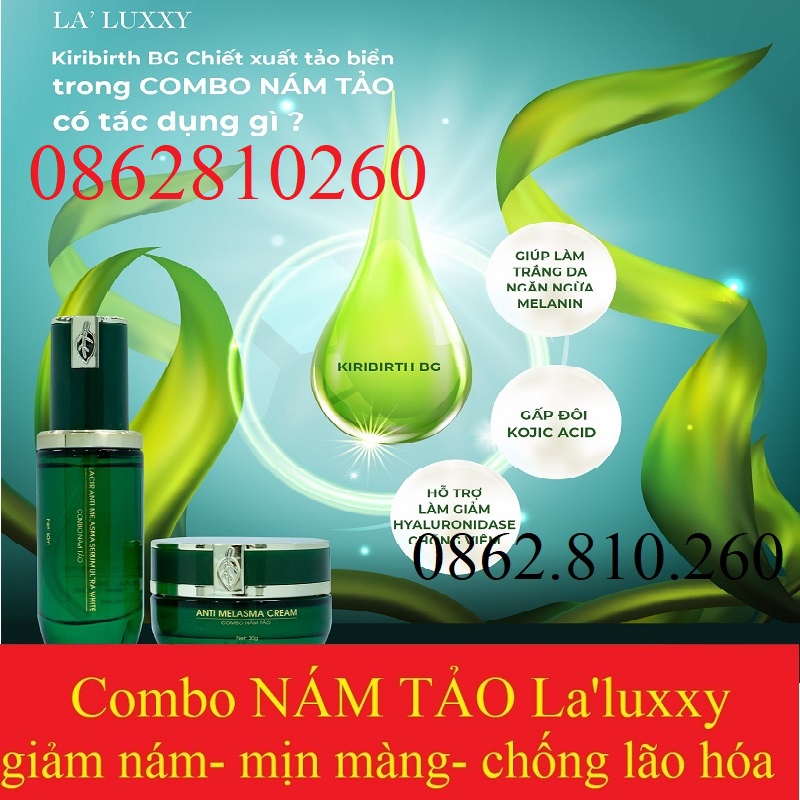 Bộ combo kem serum nám tảo dr lacir dưỡng da mờ thâm la'luxxy anti melasma cream + serum untra white chính hãng drlacir