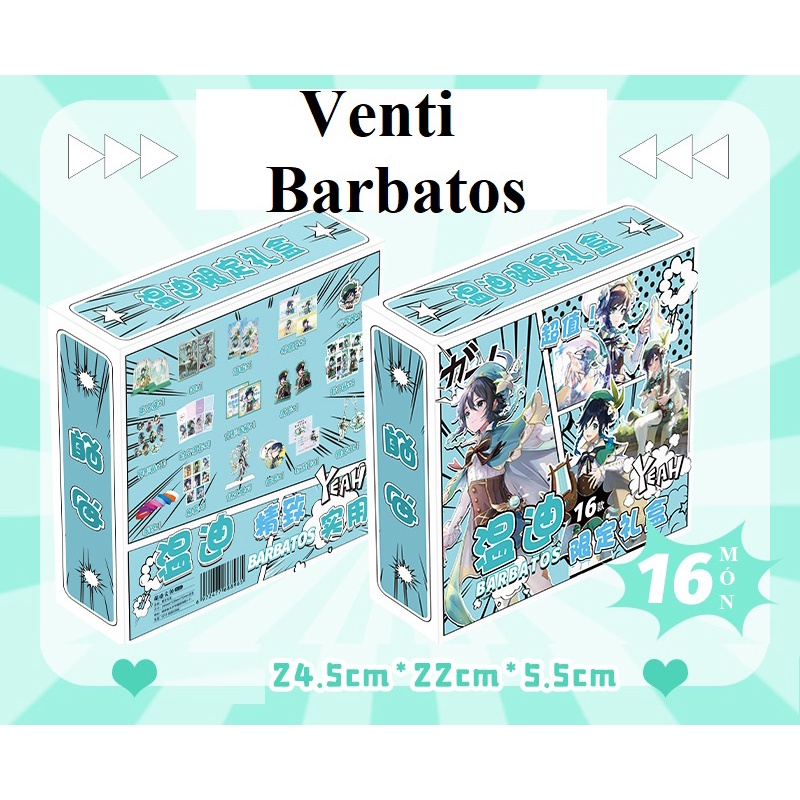Venti / Barbatos - Genshin Impact | Hộp quà vuông đặc biệt 16 món