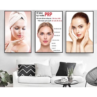 Tranh khung canvas: bộ 3 tranh trang trí spa, thẩm mỹ viện