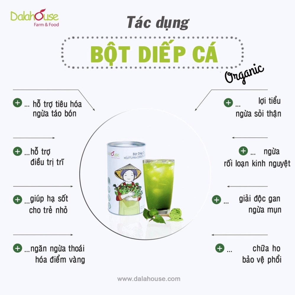 Bột diếp cá Dala House 120g - Xanhsam Organic