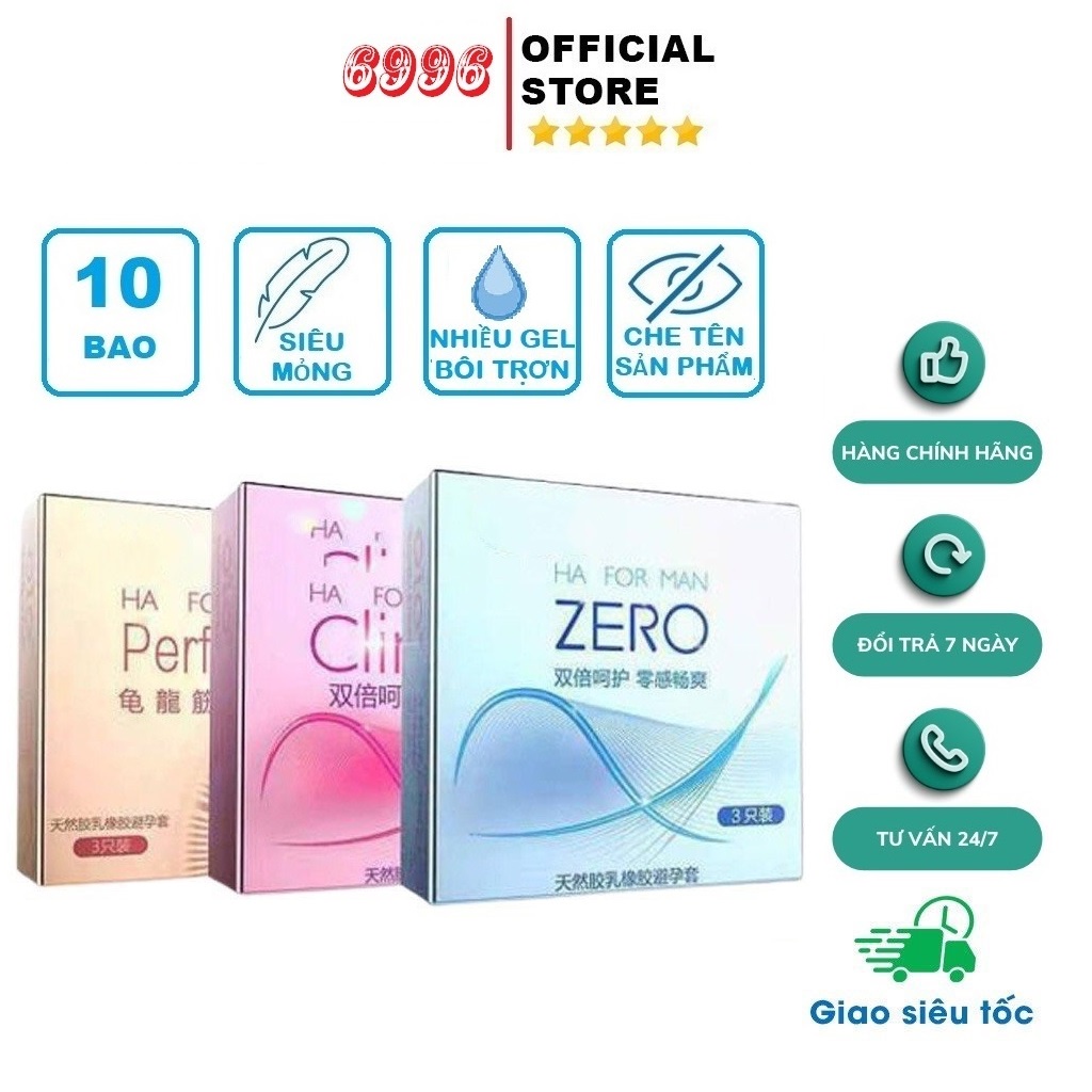 Bao cao su OLO siêu mỏng, Climax - Zero - Performa kéo dài thời gian quan hệ, Hàng chính hãng | Hộp 3 chiếc