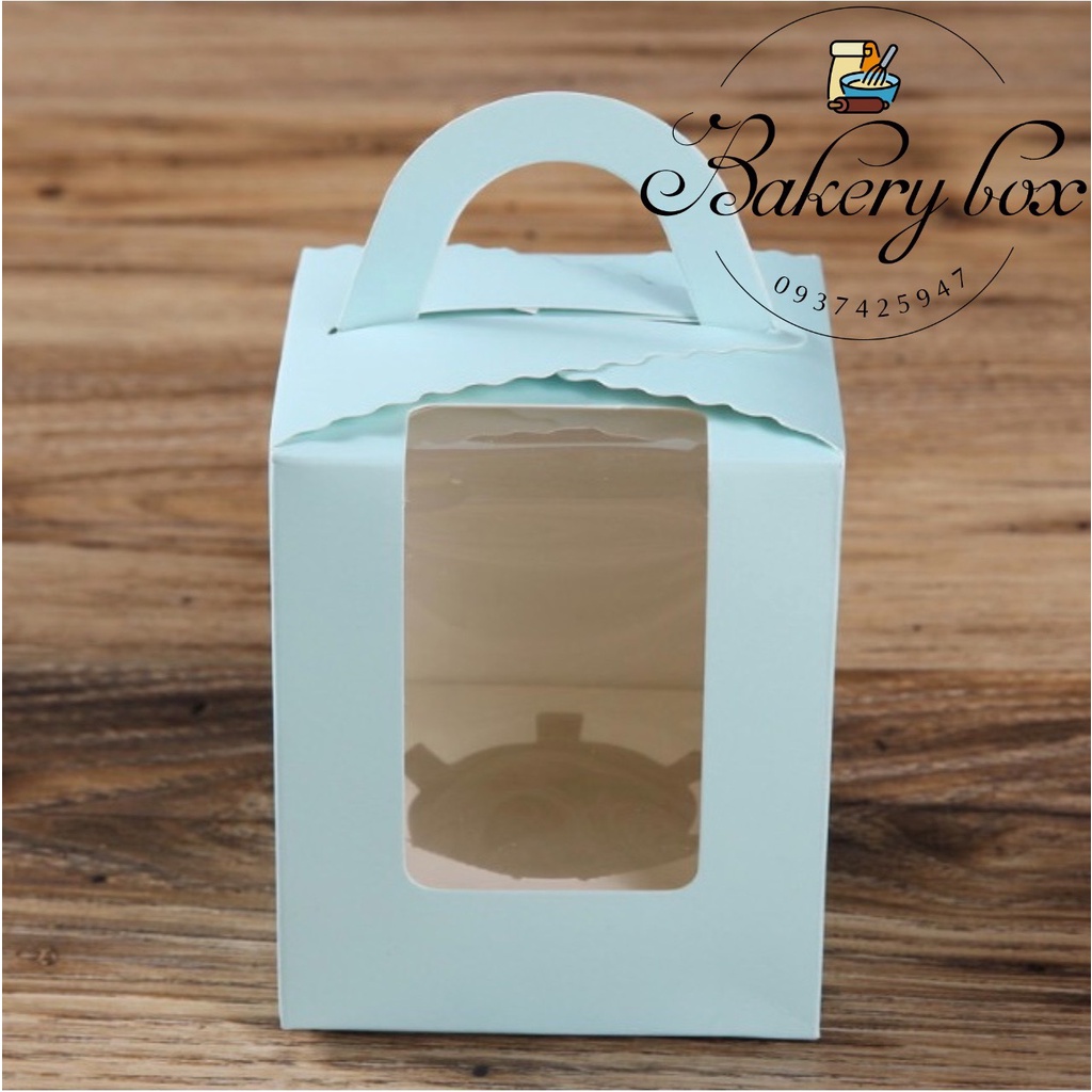 50 Hộp Đựng Bánh Cupcake 1 Ô Có Quai Xách, Hộp Quà Tặng, Bánh Cưới