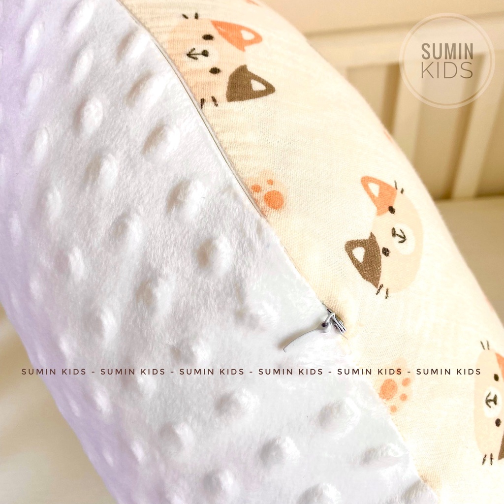 Gối chống trào ngược 2 mặt cho bé SUMIN vải xô Muslin Organic cao cấp