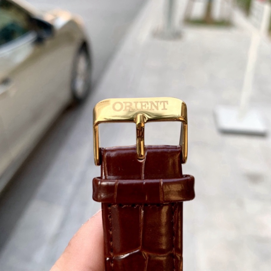 Đồng hồ Nam Orient Thiết kế đơn giản, tinh tế, lịch lãm, dây da, kim trôi, máy nhật