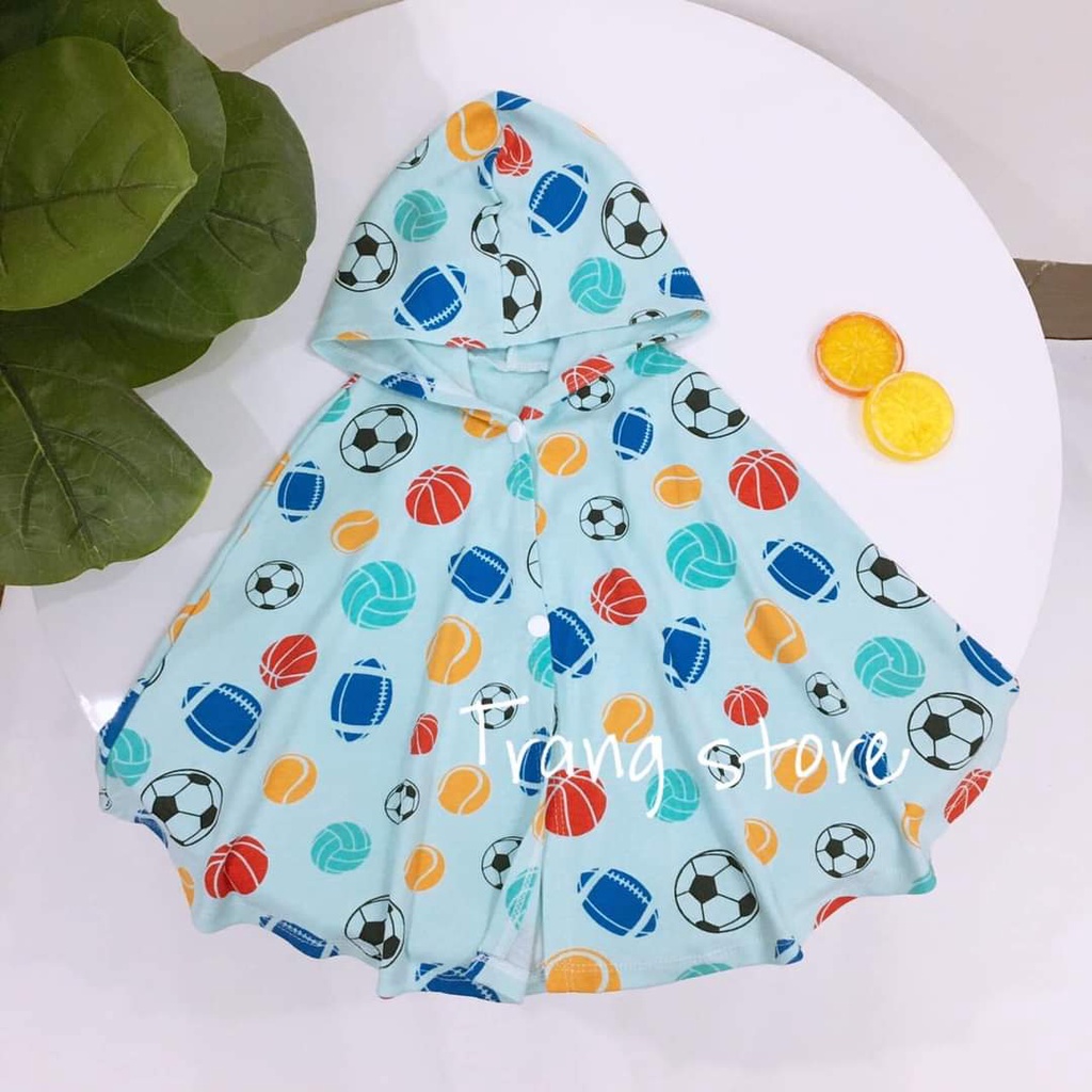 Áo choàng chống nắng che gió cho bé nhiều hoạ tiết dễ thương thun cotton mềm mát