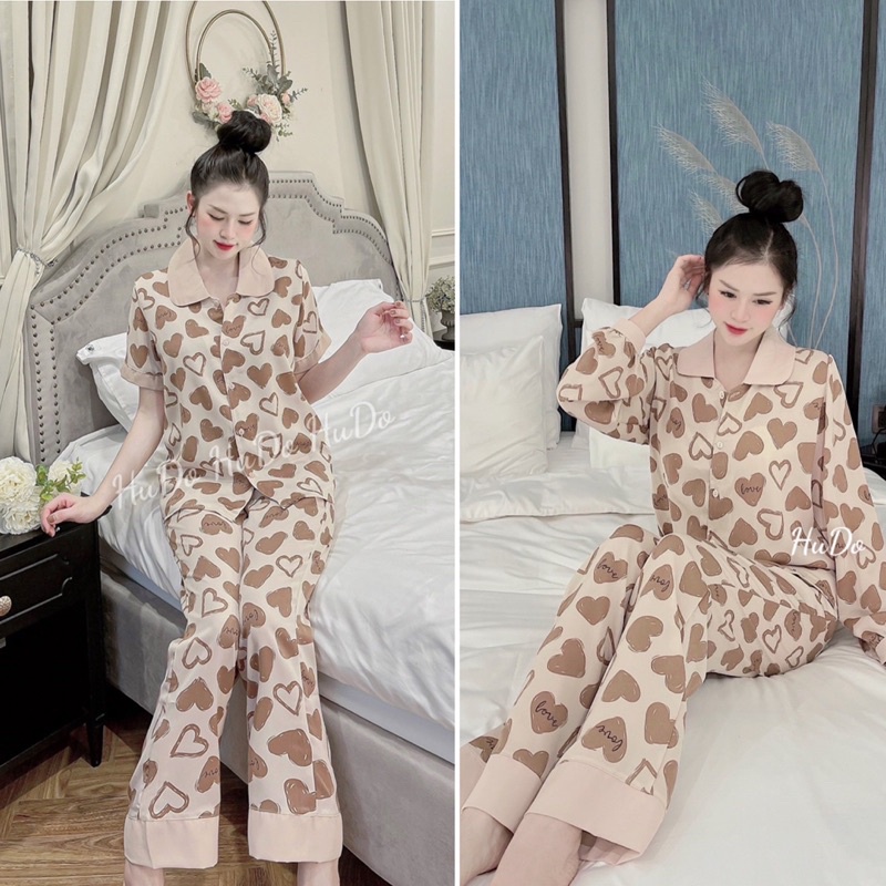 bộ ngủ tim nâu chất mango