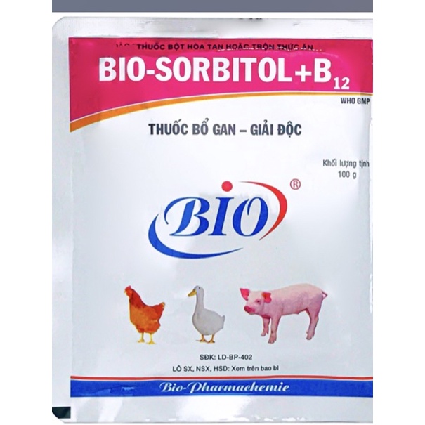 BIO SORBITOL B12 giải độc, mát gan gà, heo, trâu, bò