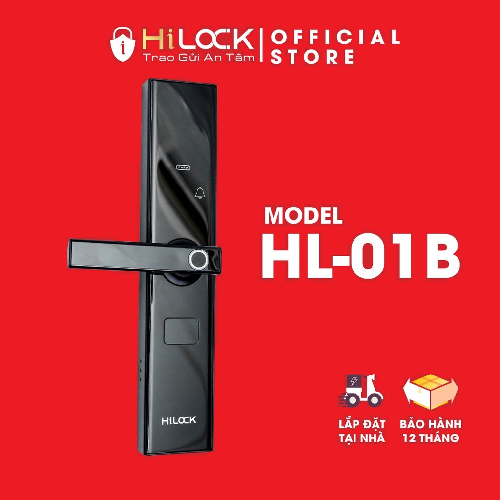 KHOÁ CỬA VÂN TAY SMART Hilock HL01B siêu nhạy 0,25s, thẻ từ, chia cơ, mật khẩu.