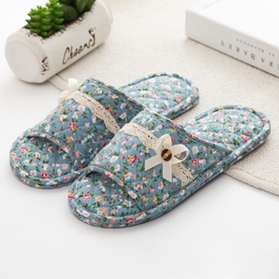 Dép vải cotton đi trong nhà, dép đi văn phòng, thấm hút, êm ái, phong cách vintage,dép đi trong nhà