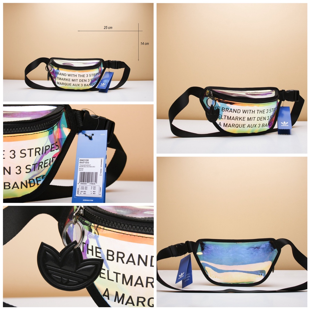 Túi Bao Tử Adidas Hologram Túi Đeo Chéo Lấp Lánh Tiện Lợi Thời Trang
