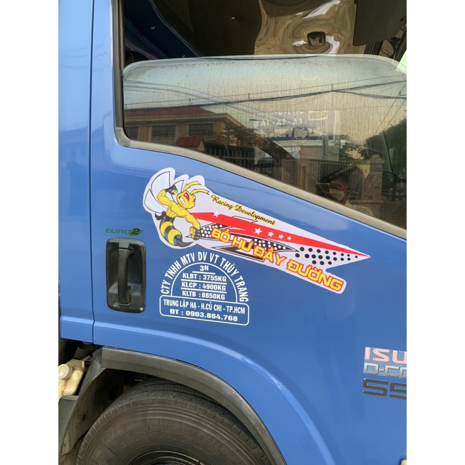 Tem xe tải tem 2 bên cánh cửa logo con ong giá 1 cặp