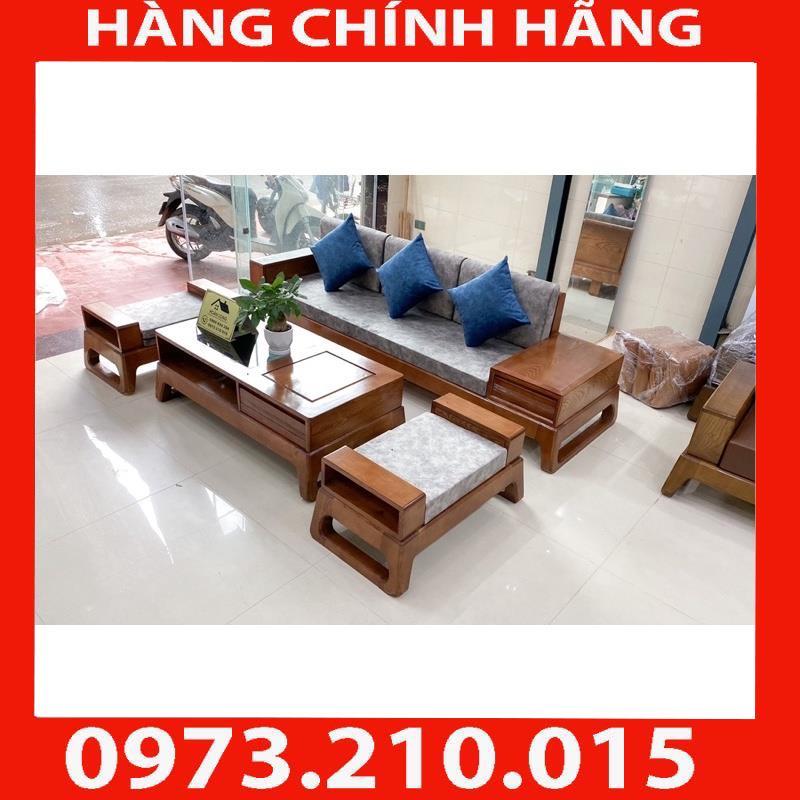 HÀNG CHÍNH HÃNG  Ảnh thật sofa 3 món chân quỳ gỗ sồi nga màu óc chó đen, màu óc chó nâu, màu cánh gián