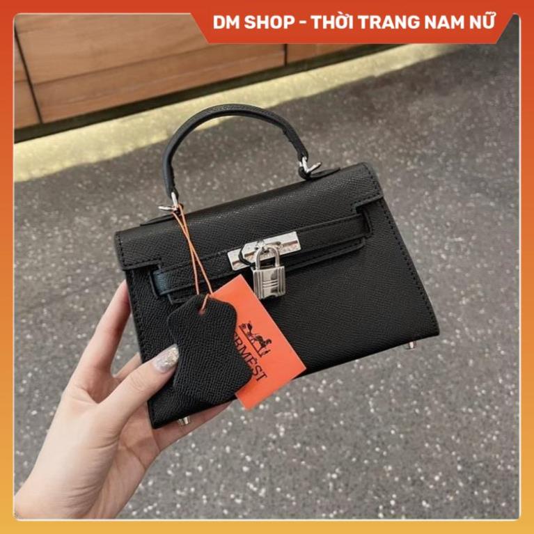 Túi xách nữ cầm tay đeo vai da nhám trơn HM Fullbox , Túi sách đeo chéo có khoá nhỏ hàng xịn phong cách Hàn DM shop
