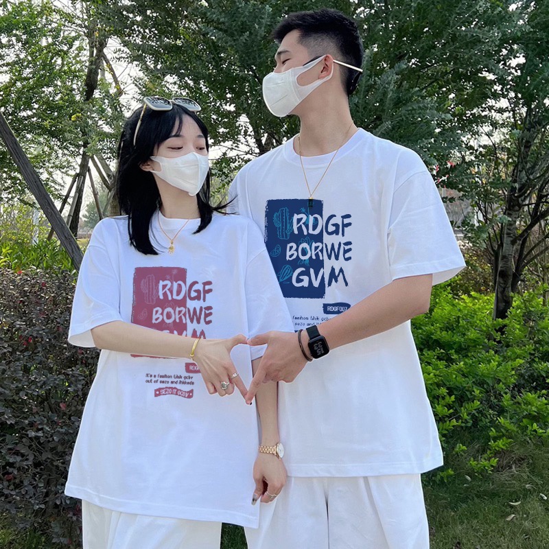 GCBV áo phông cặp đôi thời trang phiên bản hàn quốc áo thun đôi nam nữ áo thun cặp đôi ngắn tay