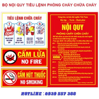 BỘ NỘI QUY TIÊU LỆNH PCCC , BẢNG NỘI QUY TIÊU LỆNH PHÒNG CHÁY CHỮA CÁY ( gồm 4 tấm bằng tôn không rỉ )