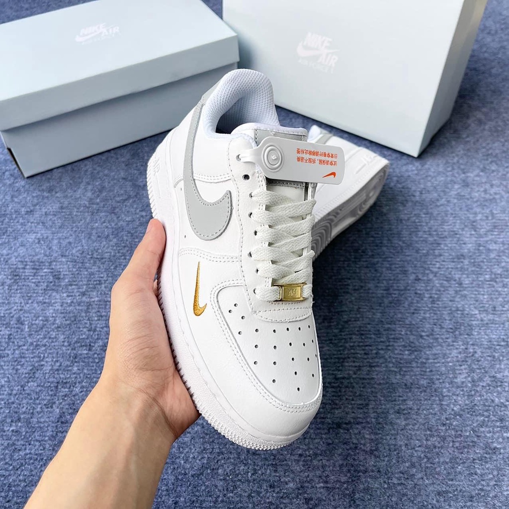 Giày AF1 Xám Vàng, Giày Nike_Air Force 1 Xám Thêu Vàng Cao Cấp Bản Classic Full Size Nam Nữ Hot Trend Full Box BILL