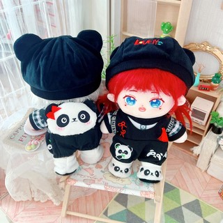 Outfit doll 20cm bộ gấu trúc panda kèm balo, phụ kiện