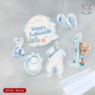 Set que giấy- full month số 1 gấu xanh