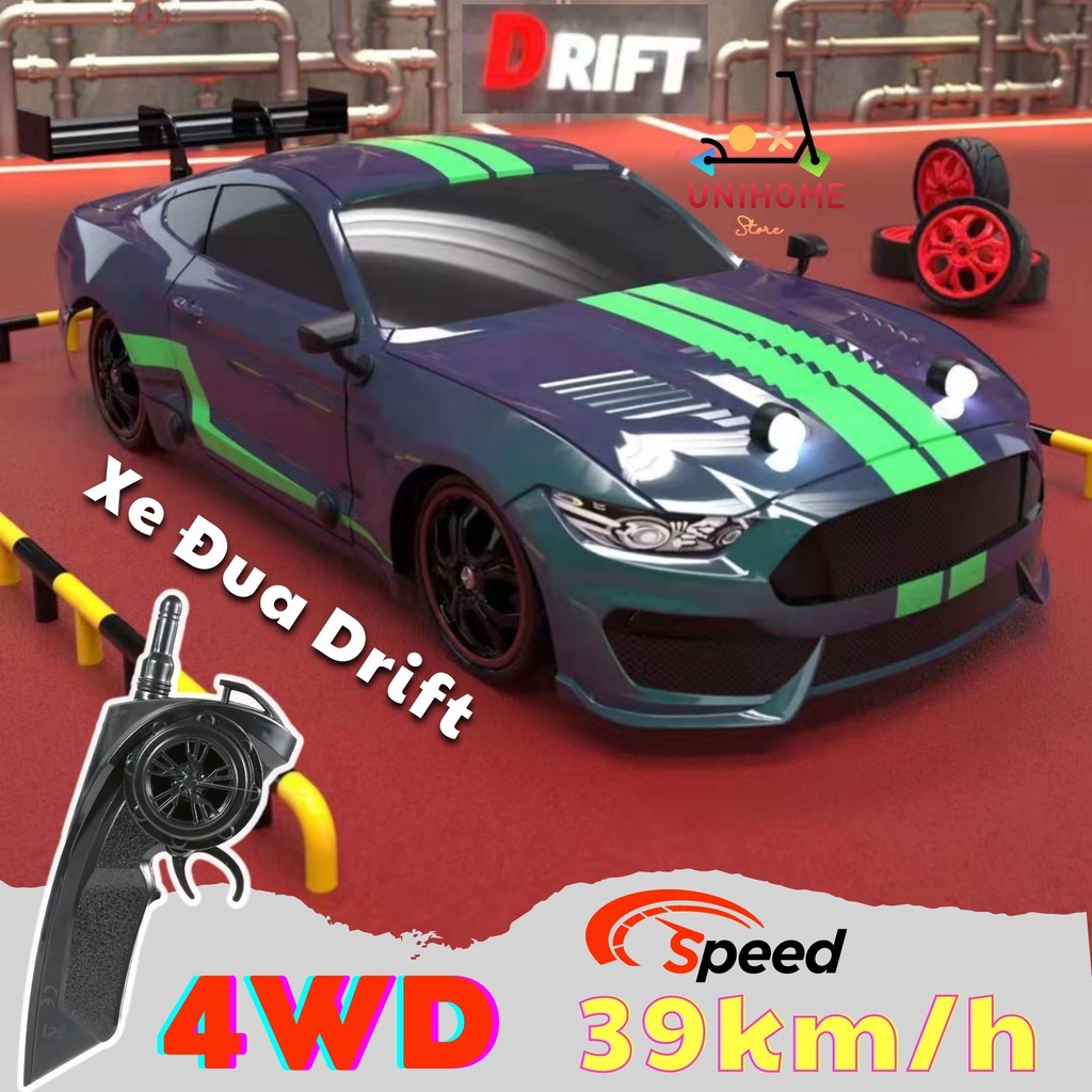 Xe điều khiển tốc độ cao 39km/h RC-18 Drift, Xe đua điều khiển 2 cầu (4WD) tỉ lệ 1:16, động cơ 260 mạnh mẽ cùng đèn Led