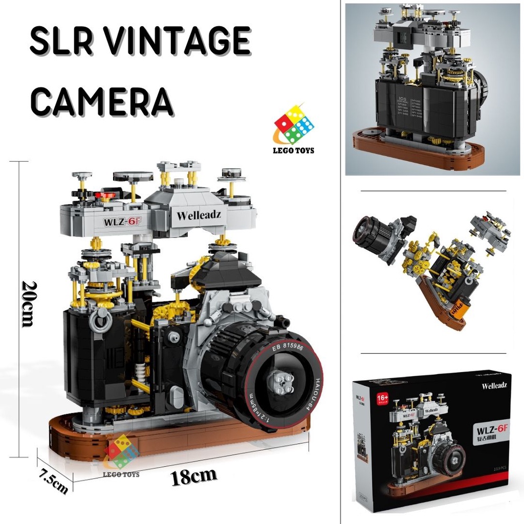 Máy Ảnh Welleadz Phong cách Retro Vintage - Mô Hình Lắp Ráp Máy Ảnh Camera - 1020 Chi Tiết