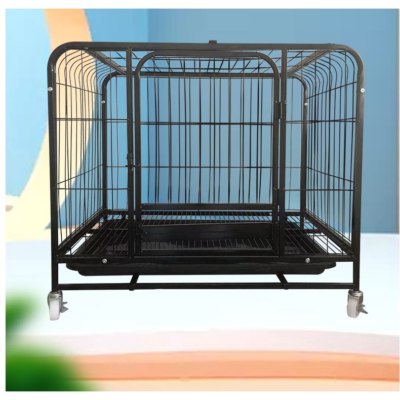 Chuồng chó nan ống YD có bánh xe YD60 YD80 YD95 Chuồng lồng chó mèo lớn đến 50kg
