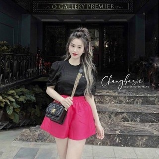 Quần Sooc nữ cạp cao vải tacta