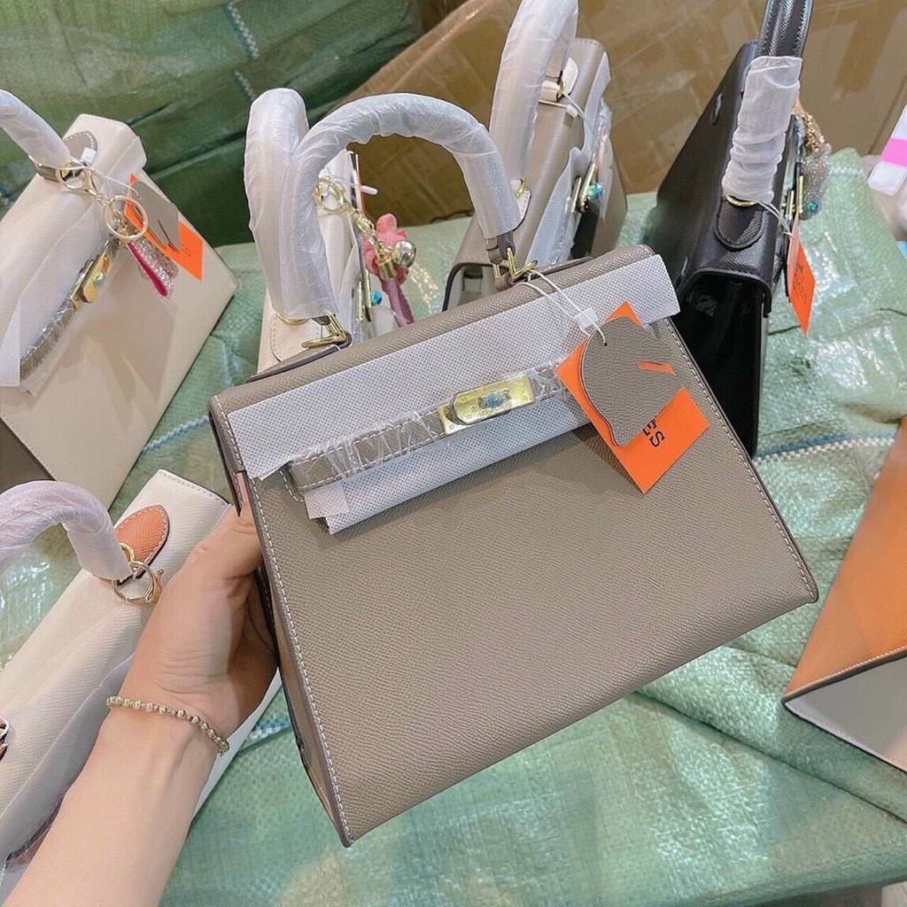 Túi Xách Nữ HM Kelly-  Size 25 Dáng Cao FullBox Tặng Kèm Khăn Nơ