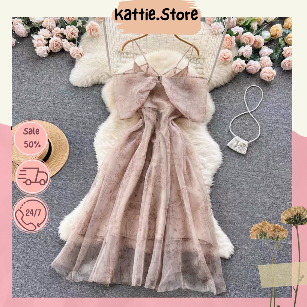 Đầm váy nữ thiết kế chất tơ cao cấp, chiết eo cao dáng đẹp