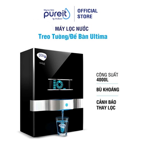 [COMBO TIẾT KIỆM] Máy Lọc Nước Pureit Ultima Đen + Lõi lọc thô + Bộ lọc thay thế Pureit Ultima 1 (GKK1)