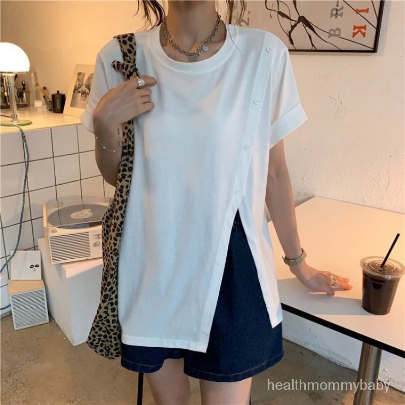 Áo Cho Con Bú Đi Chơi ChiaTÁo Sơ Mi  Thiết Kế  Không Thường Xuyên  Phong Cách Harajuku  Lỏng Lẻo Quần Áo Cho Con Bú Ngắn