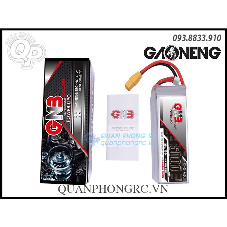 Pin GNB 5000mAh 6S 50C 22.2V LiPo Battery XT60 Plug