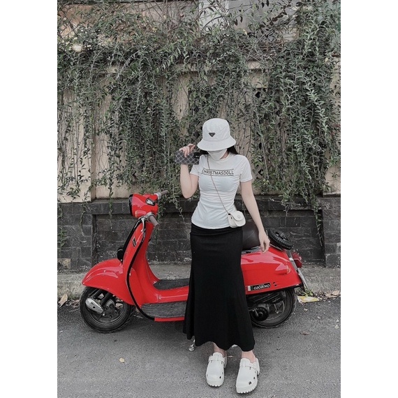 Set Đầm Đuôi Cá Áo Thun Polo Vải Sịn Hàng Cao Cấp